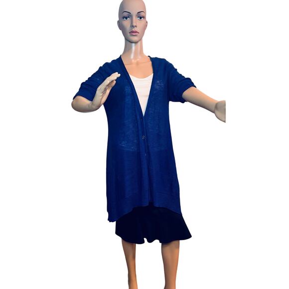 Eileen Fisher Women's 100% Linen Lightweight V-Neck Cardigan - Picture 1 of 14